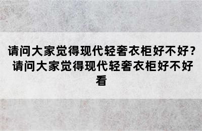 请问大家觉得现代轻奢衣柜好不好？ 请问大家觉得现代轻奢衣柜好不好看